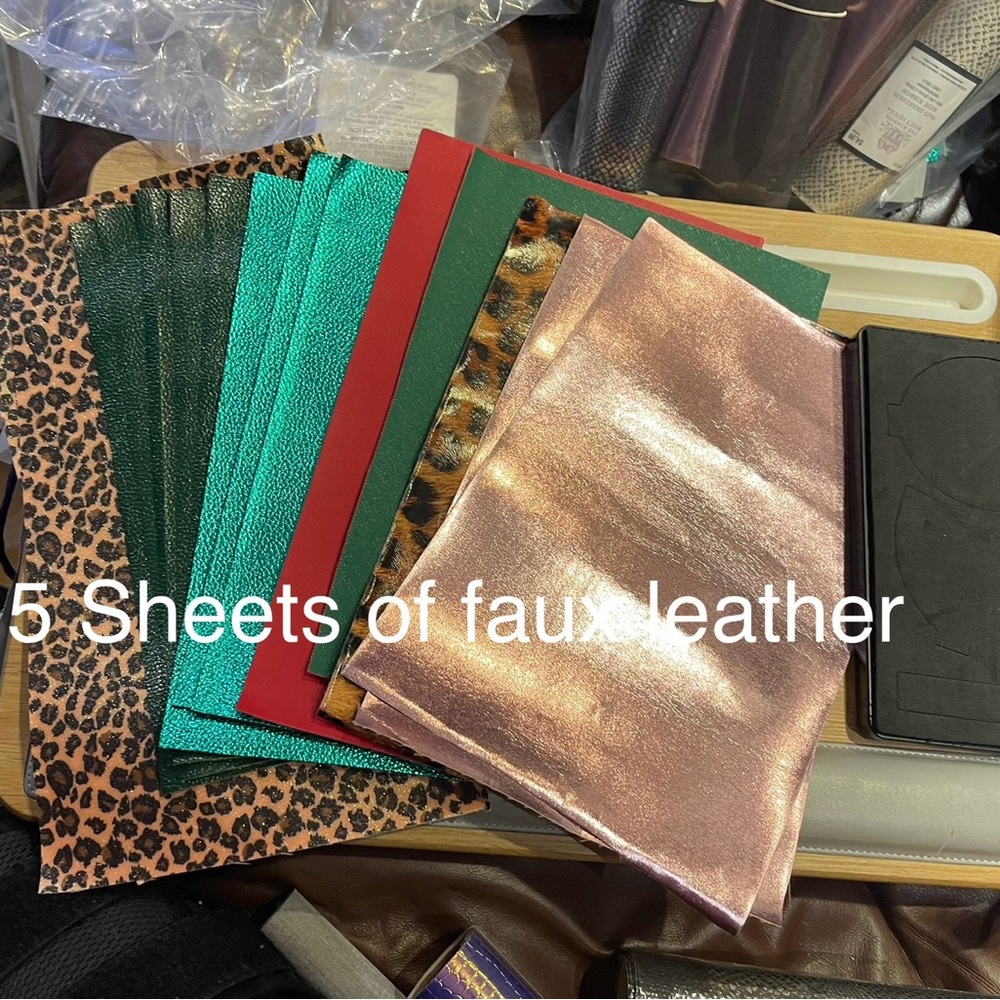 X-LARGE BOW DIE W/ FAUX LEATHER SHEETS (BOW, FISH OR MERMAID TAIL)